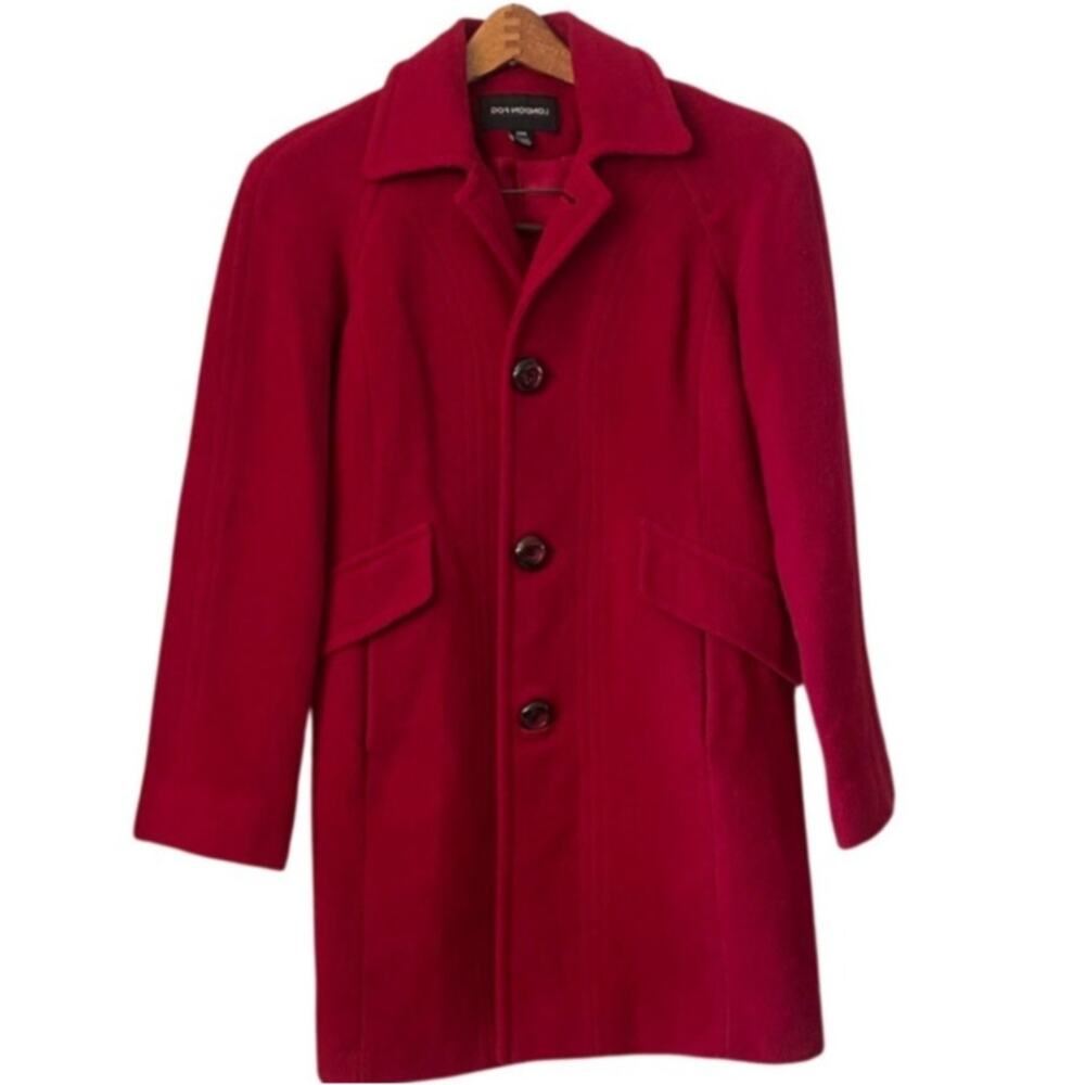 London Fog Women's Wool Red Jacket Size XS Petite Women's Dressed Overcoat
